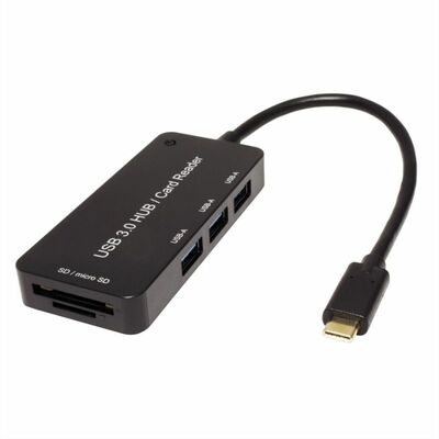 Adaptér USB 3.1 C na 3x USB 3.0,  Čítačka kariet (SD, micro SD)