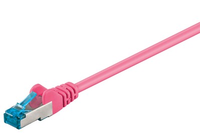S/FTP (PiMF) Patchkábel LSOH 0.5m cat.6a, magenta, Cu