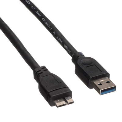 Kábel USB 3.2 Gen 1, A-MICRO-B(3.0) M/M 0.15m, 5Gbps, čierny
