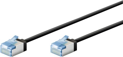 U/FTP Patchkábel LSOH TPE 0.25m cat.6a, čierny, slim, Cu, Flex Cable, Eco obal