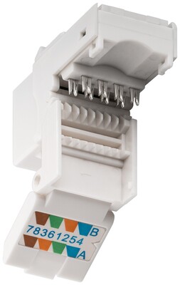 Konektor Keystone cat.6, netienený, sivý, plastový