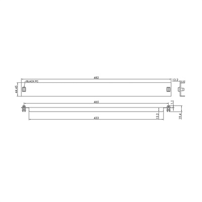 19" záslepka "snap-in", 1U, kovová, montáž bez nástroja, čierna RAL9005