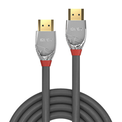Kábel HDMI M/M 3m, High Speed+Eth, 4K@60Hz, HDMI 2.0, 18G, pozl. konektor, sivý, Cromo Line