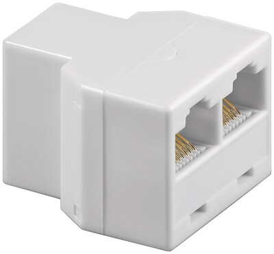 Adaptér telefónny RJ45 F/2xF biely, 10ks/bal