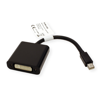 Adaptér mini DisplayPort na DVI-I M/F, 15cm čierny