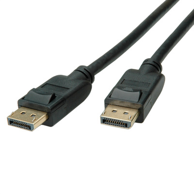 Kábel DisplayPort M/M 5m, 8K@60Hz, DP v1.4, 32.4Gbit/s, čierny, pozl. konektor, Roline Green Eco oba