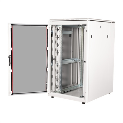 19" Rack na podlahu 26U, 1342x800x1000mm (HxWxD), PRO, sklenené dvere, sivý