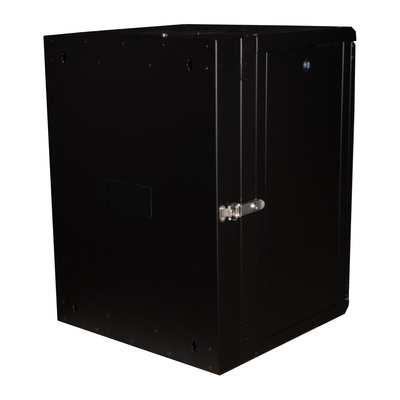 19" Rack na stenu 16U, čierny, 818x600x600mm (HxWxD), RAL9005, PRO, otočný (2-dielny)