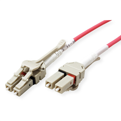 Fiber kábel LC-LC, 2m Duplex OM4(50/125µm), LSOH, low-loss uniboot konektor, 2.8mm, fialový