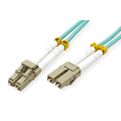 Fiber kábel LC-LC, 2m Duplex OM3(50/125µm), LSOH, 2.8mm, tyrkysový