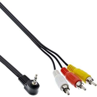 Kábel 3.5mm 4pin AV jack/3xCinch M/M 1.5m, čierny