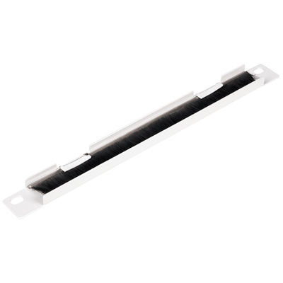 10" Panelová záslepka, prechodka s kefkami, 0.5U, sivá