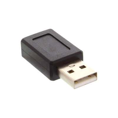 Adaptér USB 2.0, A-Mini-B 5pin M/F, 480Mbps, priamy, čierny