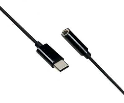 Adaptér USB 3.1 Typ C / 3.5mm (slúchadlá+ mic), 13.5cm, čierny