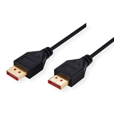 Kábel DisplayPort M/M 1.5m, 8K@60Hz, DP v1.4, 32.4Gbit/s, čierny, pozl. konektor, slim