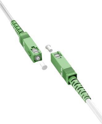 Fiber kábel SC/APC-SC/APC, 5m Simplex OS2(9/125µm), LSOH, 3mm, Kábel pre Orange a Magio, biely