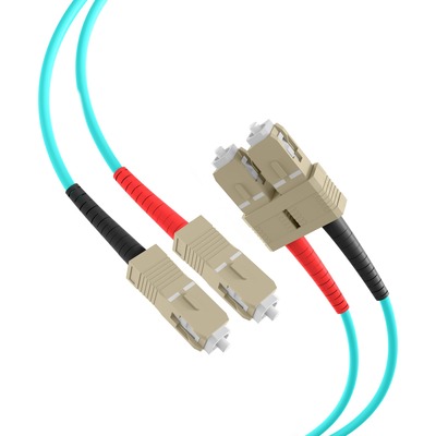 Fiber kábel SC-SC, 2m Duplex OM3(50/125µm), LSOH, 3mm, tyrkysový