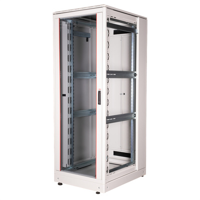 19" Rack na podlahu 42U, 2053x800x1000mm (HxWxD), PRO, sklenené dvere, sivý
