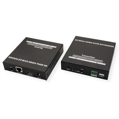 Predĺženie KVM cez TP/IP (LAN) do 120m, HDMI, USB, Audio, RS232, s lokálnym monitorom, 4K@60Hz
