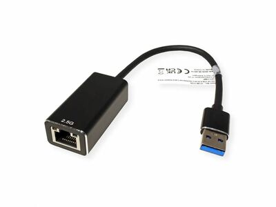 Kábel USB A 3.0 na RJ45 (2.5 Gigabit Ethernet), 15cm, čierny