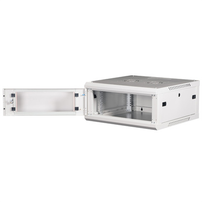 19" Rack na stenu 4U, sivý, 290x600x600mm (HxWxD), odnímateľné bočnice