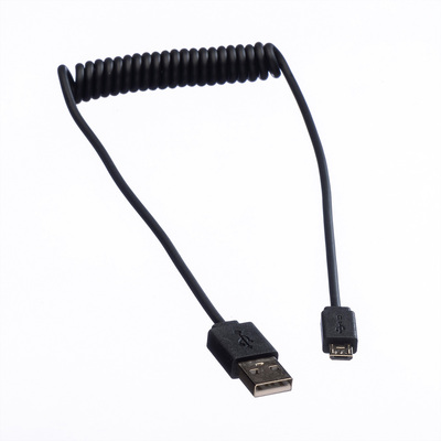 Kábel USB 2.0 A-MICRO-B M/M 1m, High Speed, čierny, krútený