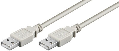 Kábel USB 2.0 A-A M/M 1.8m, High Speed, sivý, LC