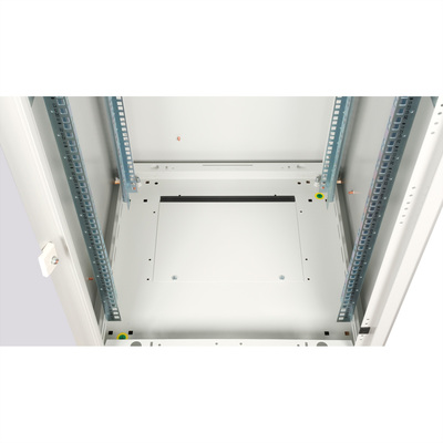 19" Rack na podlahu 32U, 1560x600x600mm (HxWxD), BASIC, sklenené dvere, sivý