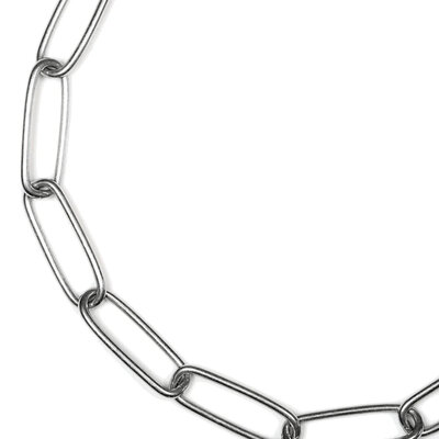 Obojok retiazkový sťahovací nastaviteľný 3mm/58cm, karabína, dlhé oko, nerezová oceľ, HS