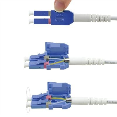 Fiber kábel LC-LC, 0.5m Duplex OS2(9/125µm), LSOH, uniboot konektor, 2mm, žltý