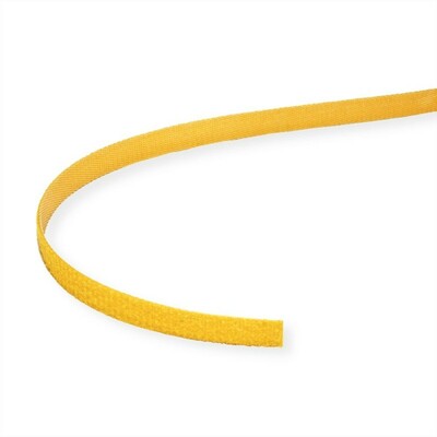 Káblový organizér suchý zips 25m návin, žltá farba, šírka 10mm
