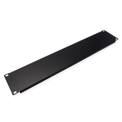 19" záslepka 2U, kovová, čierna RAL9005