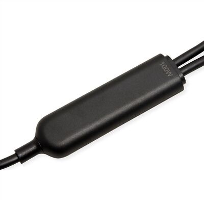 Kábel USB 2.0 Typ C CM/2xCM 1.8m, High Speed, Power Delivery 100w, čierny