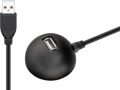 Kábel USB 2.0 A-A M/F 1.5m, High Speed, predlžovací, čierny, ťažítko