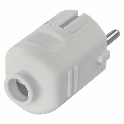 Konektor elektrikársky vidlica 230V biela HQ CEE7/7 