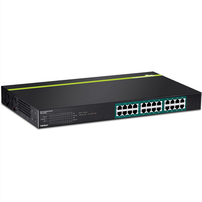 PoE++ Switch Gigabit 24port, 24xPoE (370W), čierny, TRENDnet