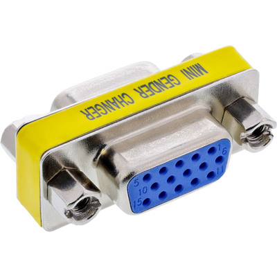 Adaptér/spojka VGA F/F, monitorová, mini, kovová