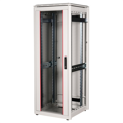 19" Rack na podlahu 32U, 1609x600x600mm (HxWxD), PRO, sklenené dvere, sivý