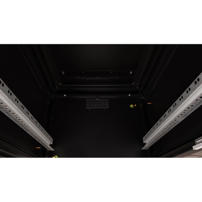 19" Rack na stenu 20U, čierny, 996x600x600mm (HxWxD), RAL9005, PRO, otočný (2-dielny)