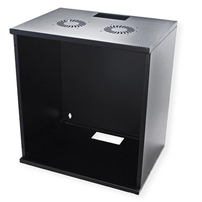 19" Rack na stenu 12U, čierny, 595x540x400 mm (HxWxD), RAL 9005, BASIC