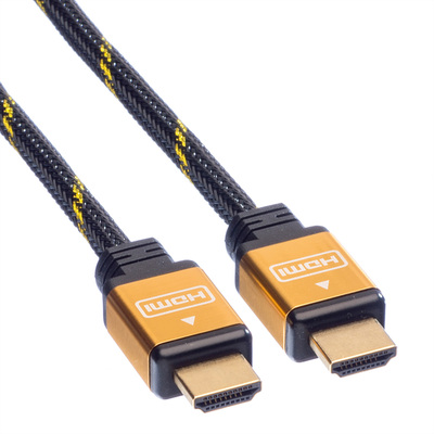 Kábel HDMI M/M 5m, High Speed, Gold, čierny
