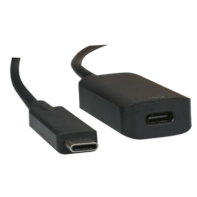 Kábel USB 3.2 Gen 2, Typ C CM/CF 5m, 10Gbps, max. 7.5w 5V1.5A, čierny, predlžovací, aktívny