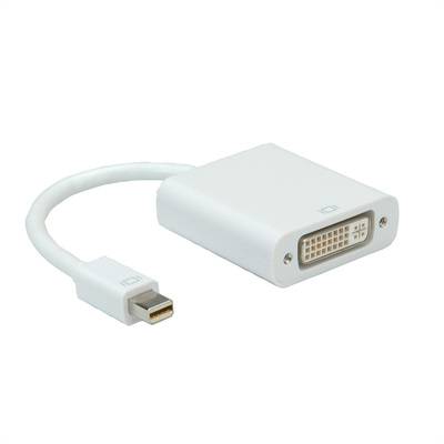 Adaptér mini DisplayPort na DVI-I M/F, 10cm biely