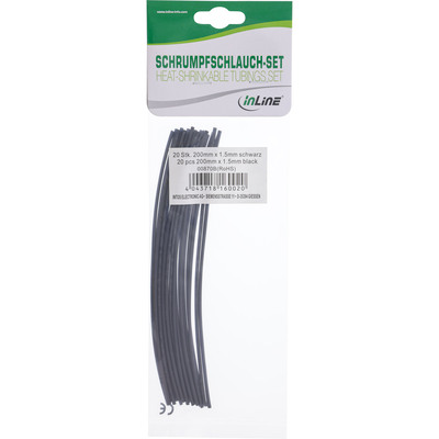 Bužírka zmrštovacia 20cm, 1.5mm - 0.75mm, 20 ks/bal, čierna