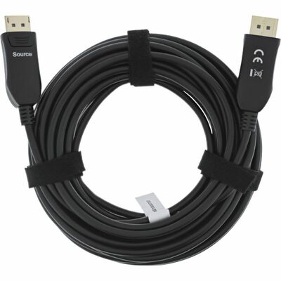 Kábel DisplayPort M/M 40m, 8K@60Hz, DP v1.4, 32.4Gbit/s, čierny, jednosmerný, aktívny, optický