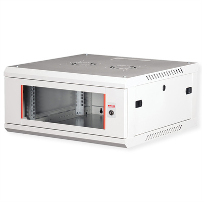 19" Rack na stenu 4U, sivý, 290x600x600mm (HxWxD), odnímateľné bočnice