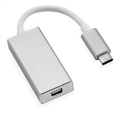 Adaptér USB 3.1 Typ C na mini DisplayPort, v1.2, 10cm biely/strieborný
