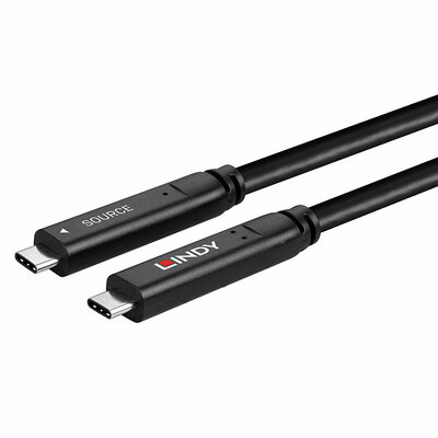 Kábel USB 3.1 Typ C CM/CM 8m, Super Speed, 5Gbps, (Power Delivery 20V3A), čierny, Aktívny, Optický