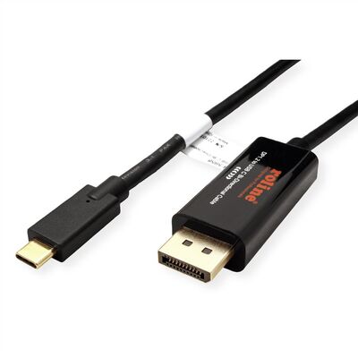 Kábel DisplayPort na USB 3.1 Typ C M/M 2m, Obojsmerný, v1.2, 4K@60Hz UHD, čierny