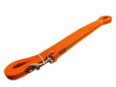 Vodítko stopovacie bez uška pogumované, 15mm/10m, chrómová karabína, červené